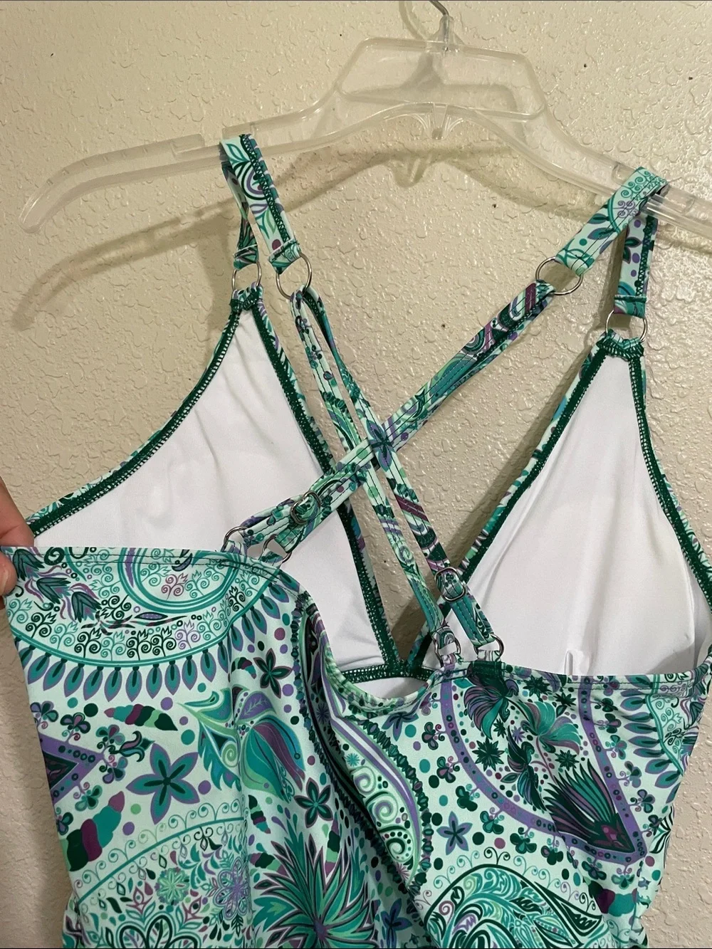 Cupshe green print tankini